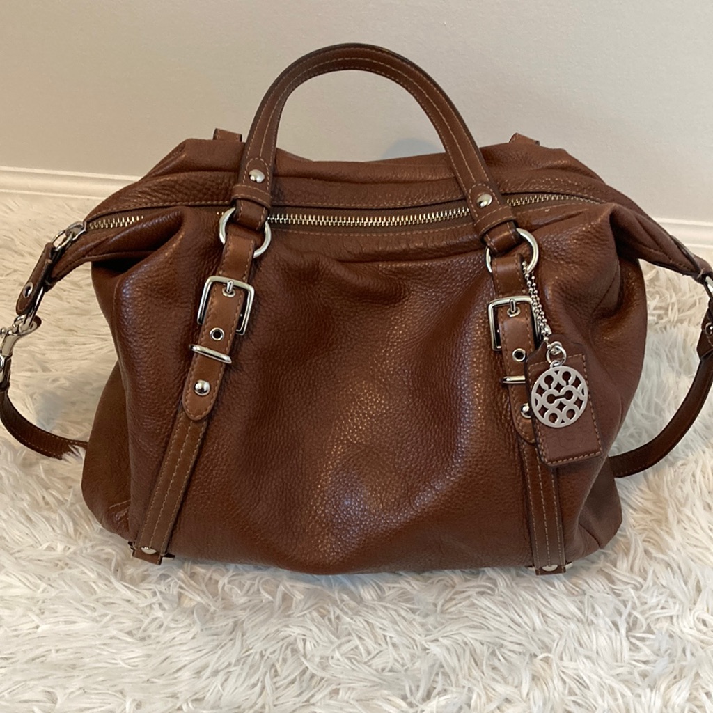 Coach Brown Pebbled Large Bag Euc